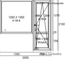 Балконный блок REHAU 2100х2000